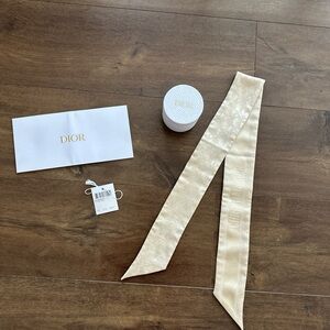 Christian Dior Silk Toile De Jouy Sauvage Mitzah Scarf - Gold